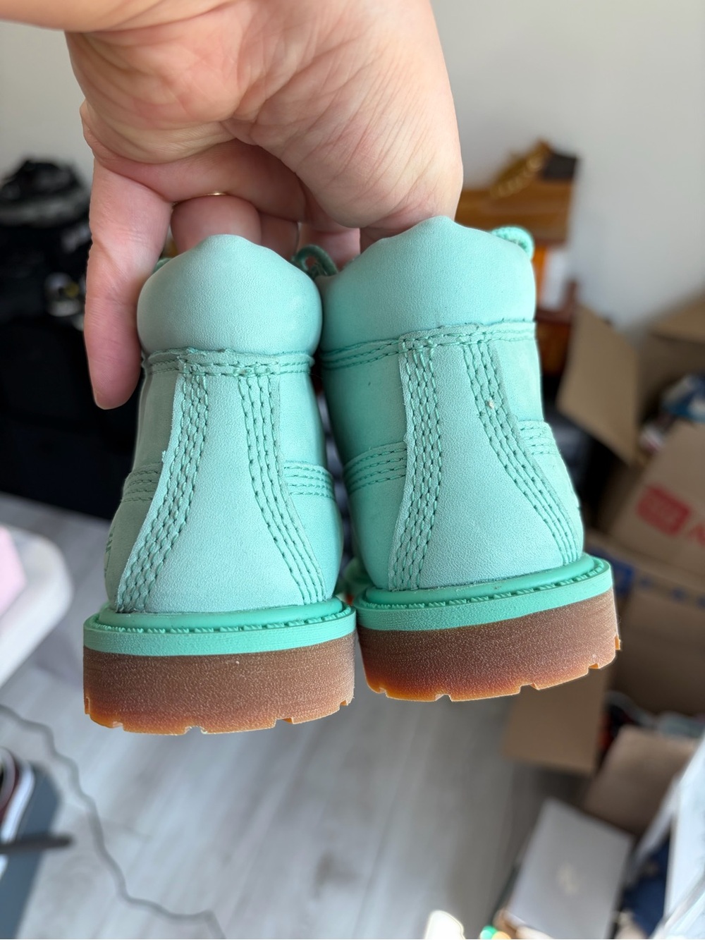 NEW Timberland 50th Anniversary Premium 6” Waterproof Boots Light Green Nubuck - Picture 7 of 16